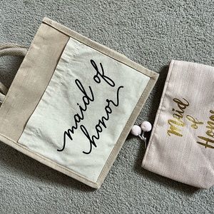 Maid of Honor Bag Bundle - Canvas Tote & Makeup Bag